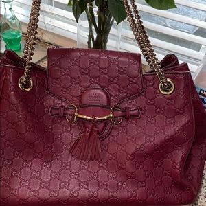 Authentic  Gucci Emily Hobo Guccissima Leather